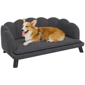PawHut Velvet Large Dog Couch with Foam Cushioning, Soft and Cute Dog Bed with Pearl Design, Dog Sofa for Big and Medium Dogs, Charcoal Gray PawHut Velvet Large Dog Couch with Foam Cushioning, Soft and Cute Dog Bed with Pearl Design, Dog Sofa for Big and Medium Dogs, Charcoal Gray
