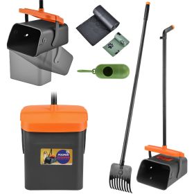 Pooper Scooper Kit Dog Poop Rake & Swiveling Bin Poop Heavy Duty Pick Up Tool with Extra Long Handle 35 Waste Bags Dispenser (Type: Pooper Scooper Kit) Pooper Scooper Kit Dog Poop Rake & Swiveling Bin Poop Heavy Duty Pick Up Tool with Extra Long Handle 35 Waste Bags Dispenser (Type: Pooper Scooper Kit)